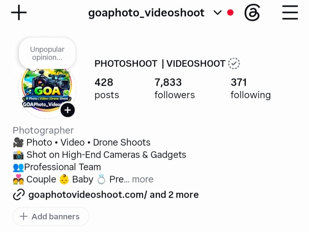 goa-photo-video-shoot-instagram-page